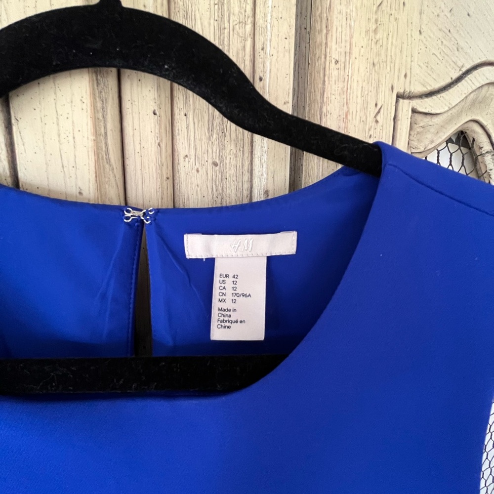 H&M royal blue women dress 12 new no tag - Picture 4 of 7